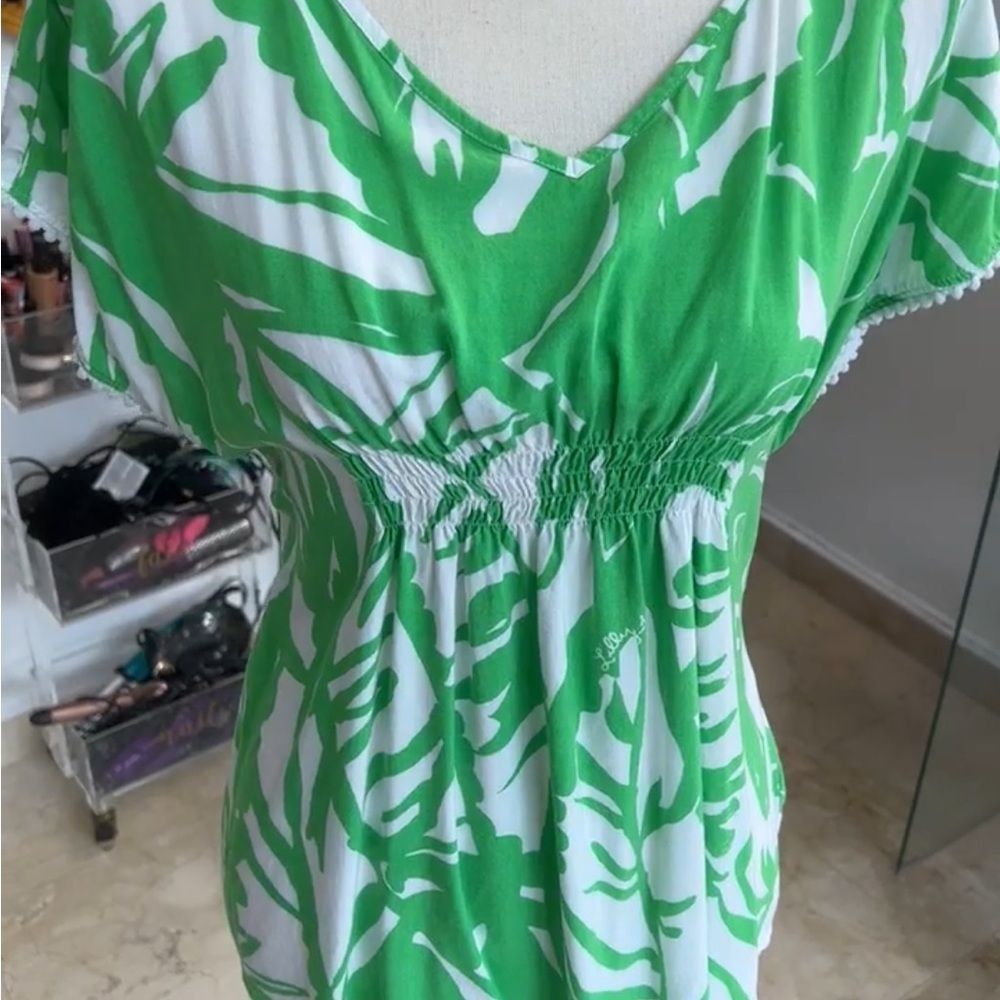Lilly Pulitzer Green and White tropical kids Top - Picture 10 of 11